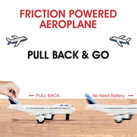 Plastic Plane, Friction Powered Aeroplane, Unbreakable Big Size Airbus, Pull Along, Pull Back, Push and Go Crawling Toys for Boys and Girls
