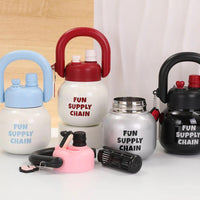 Super Cute Tumbler Bottle 680ml Dual Mouth Insulated Steel Leak-Proof Double Valve
