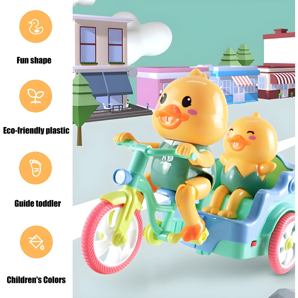 Funny Duck Auto Rickshaw Tricycle Toy with Light & Music Toy for Kids