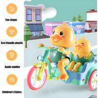 Funny Duck Auto Rickshaw Tricycle Toy with Light & Music Toy for Kids
