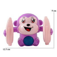 Monkey Musical Toy for Kids Baby Spinning Rolling Doll Tumble Toy with Voice Control Musical Light and Sound Effects with Sensor Toy for Kids
