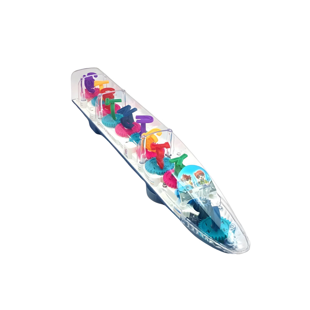 360° Rotation Transparent Gear Bullet Train for Kids, Colorful 3D Light and Musical Sound with Numeric Digit 1 to 9 Train Toy for Both Boy & Girls