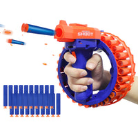 Electric Automatic Soft Foam Bullet Blaster Gun Toy | Rechargeable 28 Burst EVA Soft Bullet Wrist Blasting Bracelet Auto Soft Bullet Gun, Target Shooting Battle Fight Game for Kids
