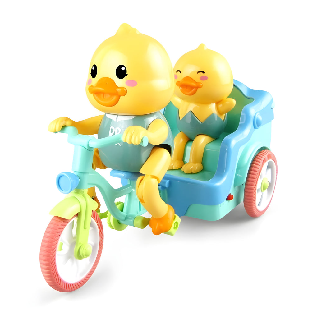 Funny Duck Auto Rickshaw Tricycle Toy with Light & Music Toy for Kids