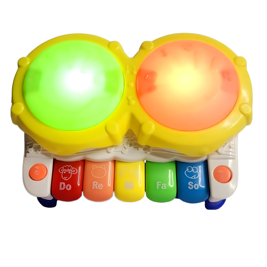 Drum Keyboard Piano Toy, Keyboard Piano Drum with Music and Lights, Infant Musical Electronic Learning Toy, Birthday Gift for 1 Year Old Baby Infant, Toddler and Kids