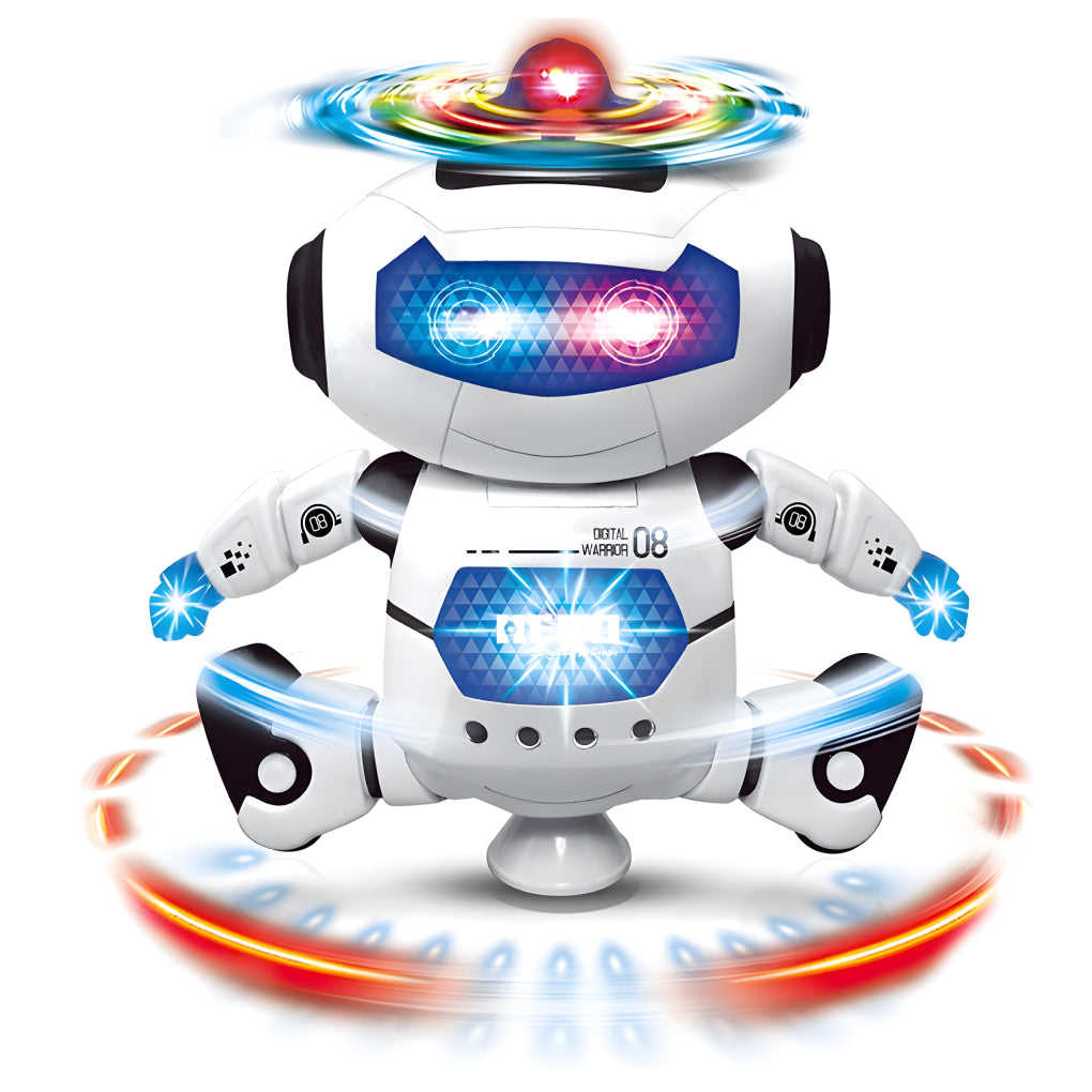 360 Degree Moving Dancing Robot with 3D Flashing Lights and Musical Sounds, Fun Real Moving Action Toy for Toddlers, Real Moving Action Toy for Kids