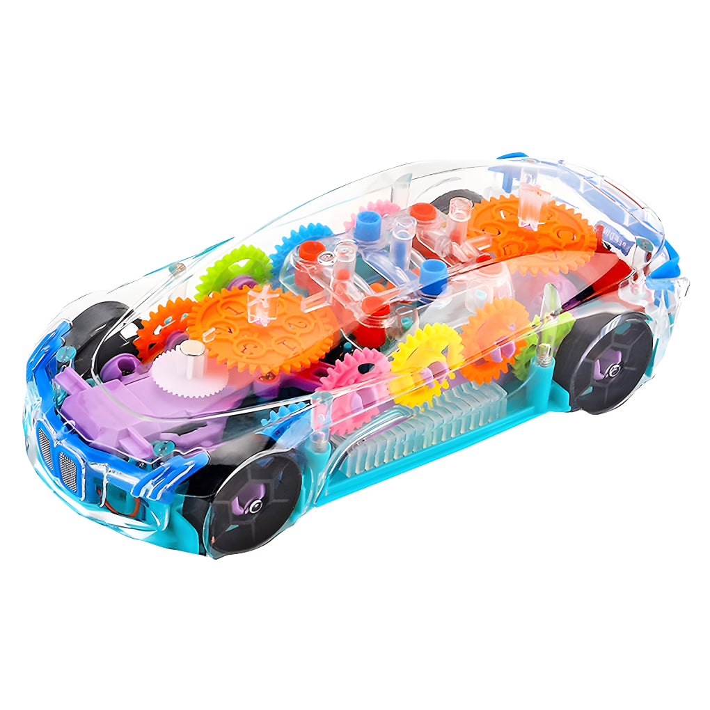 Transparent Concept Racing 3D Car with 360 Degree Rotation, Lights and Musical Sounds Effect, Bump N' Go Action Car Toy for Kids, Girls & Boys