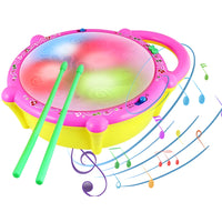 Musical Drum with 3D Flash Lights and Sound Toy for Kids
