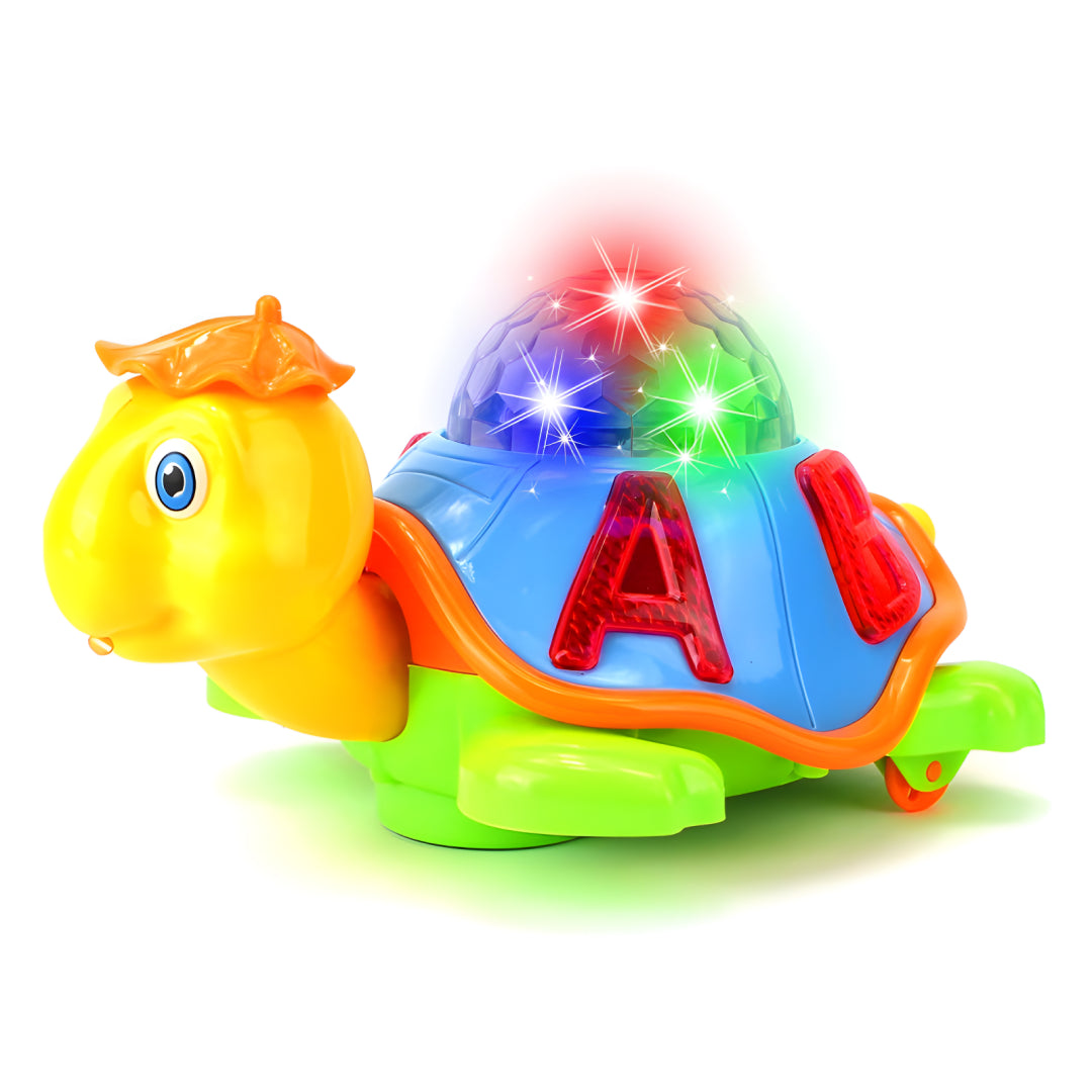 Musical Toy for Kids Turtle Bump and Go Dancing Toy Animal Figure with 3D Flashing Light & Sound Tortoise Toy for Babies in Multicolor