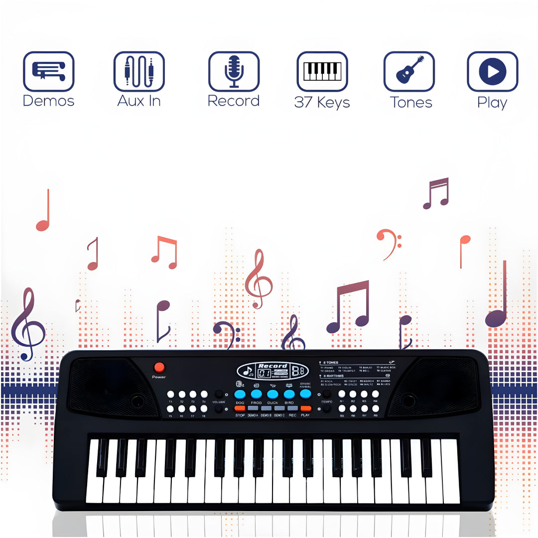 Piano Keyboard Recording Microphone with wire, Electronics Piano Keyboard Multi-Function Portable Piano Keyboard Musical Toy