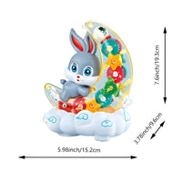 360 Degree Rotating Transparent Gear Moon Rabbit Toy - Concept Moon Rabbit with 3D Flashing LED Lights and Music, Durable Flashing Moon Rabbit Toy for Kids
