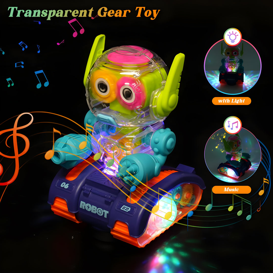 360 Degree Moving, Dancing Robot with Musical Sounds & 3D Flashing Lights | Fun Real Action Toy for Kids, Toddlers