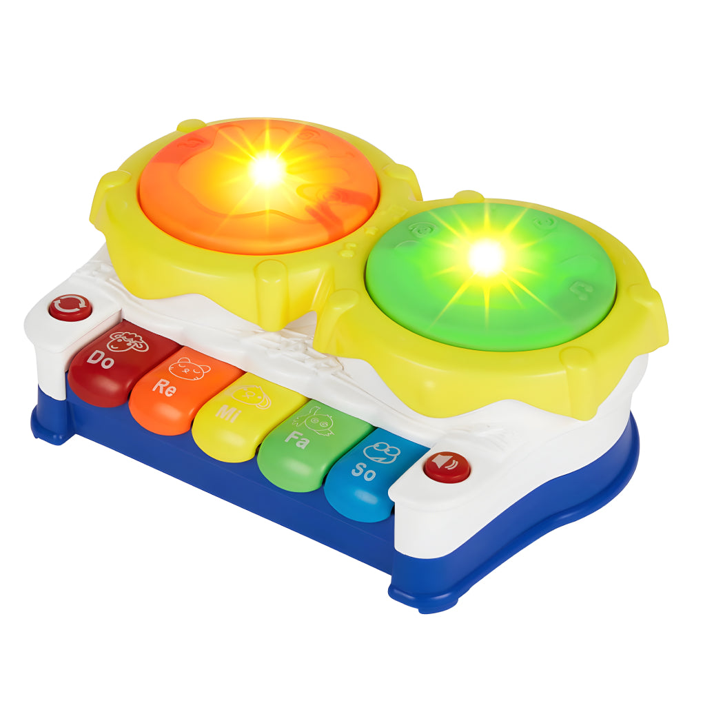 Drum Keyboard Piano Toy, Keyboard Piano Drum with Music and Lights, Infant Musical Electronic Learning Toy, Birthday Gift for 1 Year Old Baby Infant, Toddler and Kids