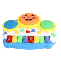 Drum Keyboard Musical Piano with Flashing Lights Animal Sounds and Songs Battery Operated Toys for Kids

