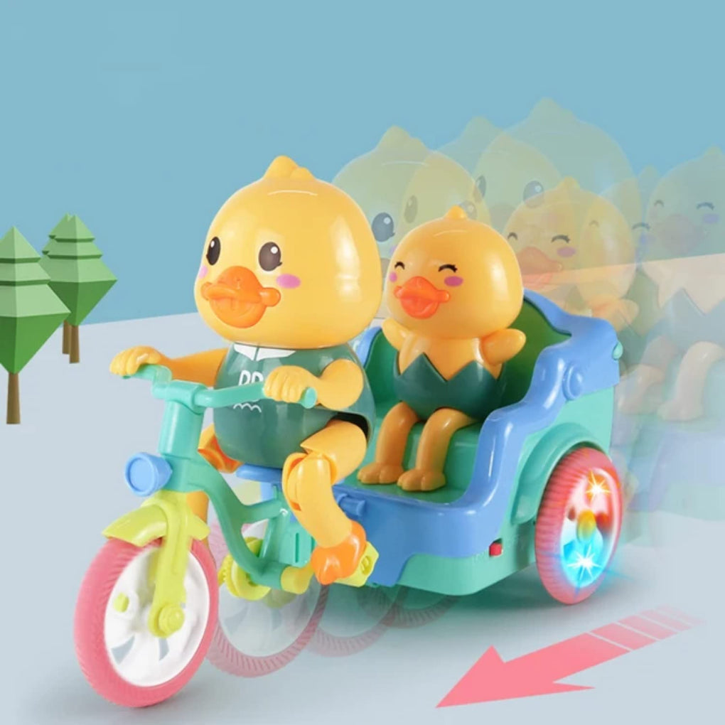 Funny Duck Auto Rickshaw Tricycle Toy with Light & Music Toy for Kids