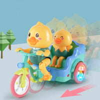 Funny Duck Auto Rickshaw Tricycle Toy with Light & Music Toy for Kids
