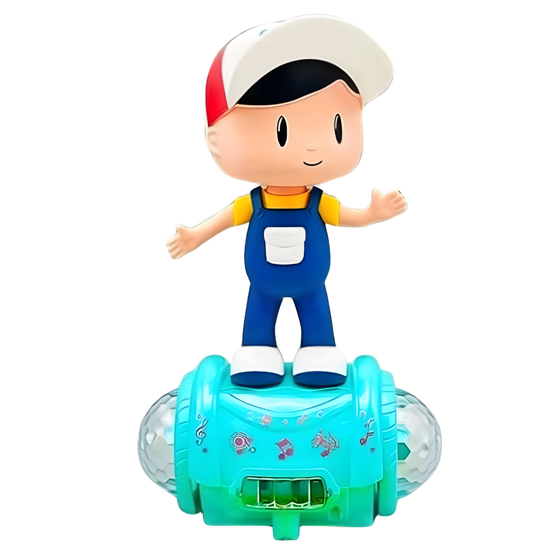 Musical Toy Battery Operated 360 Degree Rotating Musical Dancing Boy 5D Light & Sound Toy with Bump & Go Action for Kids