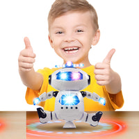 360 Degree Moving Dancing Robot with 3D Flashing Lights and Musical Sounds, Fun Real Moving Action Toy for Toddlers, Real Moving Action Toy for Kids
