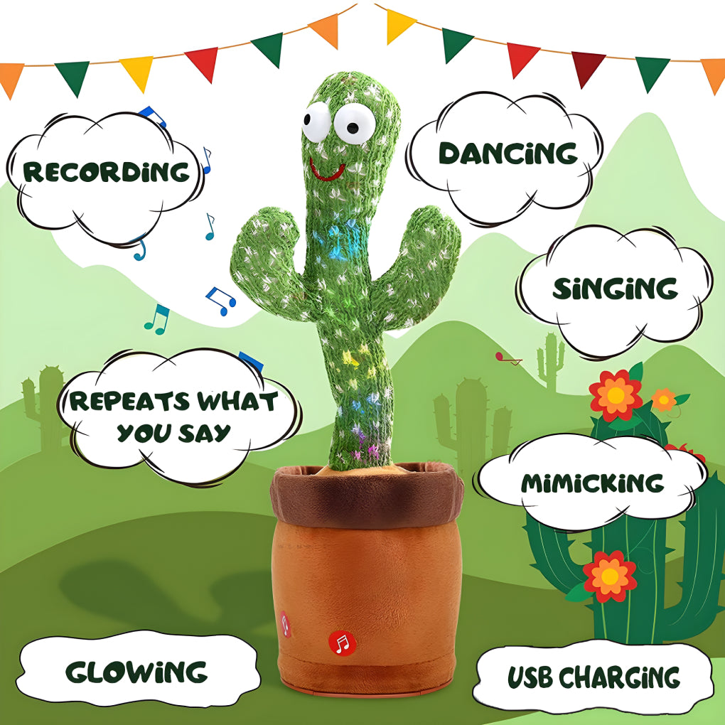 Cactus Talking Toy for Kids Dancing Cactus Toys Can Sing Wriggle & Singing Recording Repeat What You Say Funny Education Toys Playing Home Decor Items for Kids