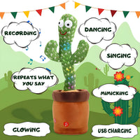 Cactus Talking Toy for Kids Dancing Cactus Toys Can Sing Wriggle & Singing Recording Repeat What You Say Funny Education Toys Playing Home Decor Items for Kids
