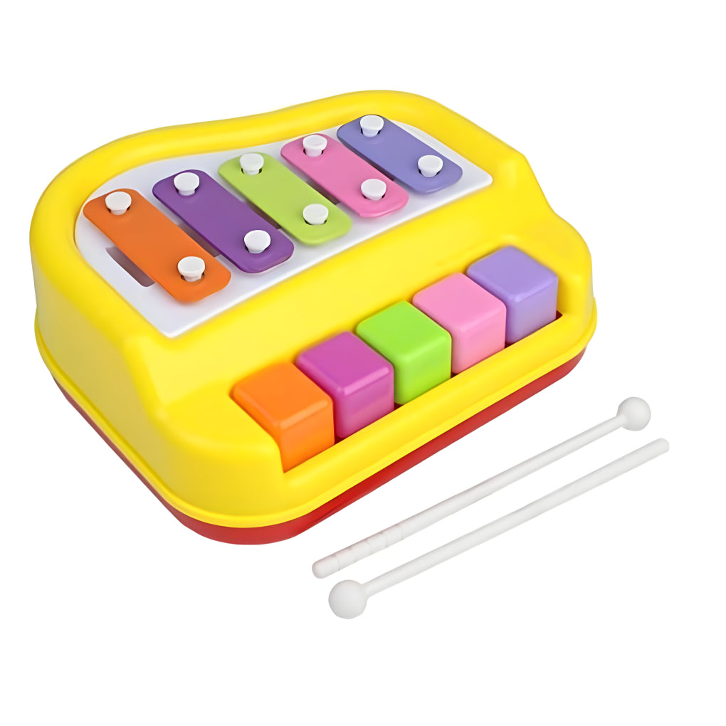 5 Colorful Keys Musical 2 in 1 Xylophone and Mini Piano Toys for 3-5 Year Old Boys Girls and Toddlers