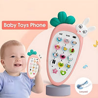 Mobile Phone Toys for Kids Smart Phone Cordless Feature Rabbit Mobile Musical Sound Toys with Smart Light Battery Operated Birthday Gifts for Kids Girls Boys
