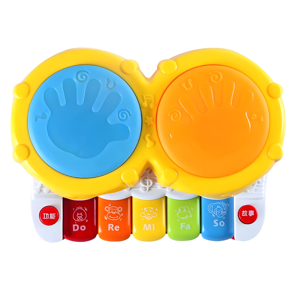 Drum Keyboard Piano Toy, Keyboard Piano Drum with Music and Lights, Infant Musical Electronic Learning Toy, Birthday Gift for 1 Year Old Baby Infant, Toddler and Kids