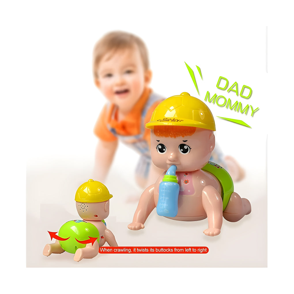 Crawling Baby Toy with Music and Flashing 3D Light Sound Musical Toy Toddler Baby, Kids Running and Weeping Baby Crawling Attractive Naughty Toy for Kids