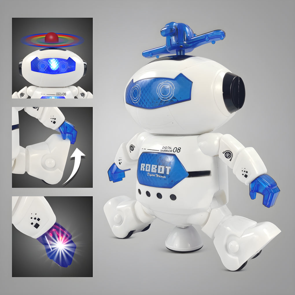 360 Degree Moving Dancing Robot with 3D Flashing Lights and Musical Sounds, Fun Real Moving Action Toy for Toddlers, Real Moving Action Toy for Kids
