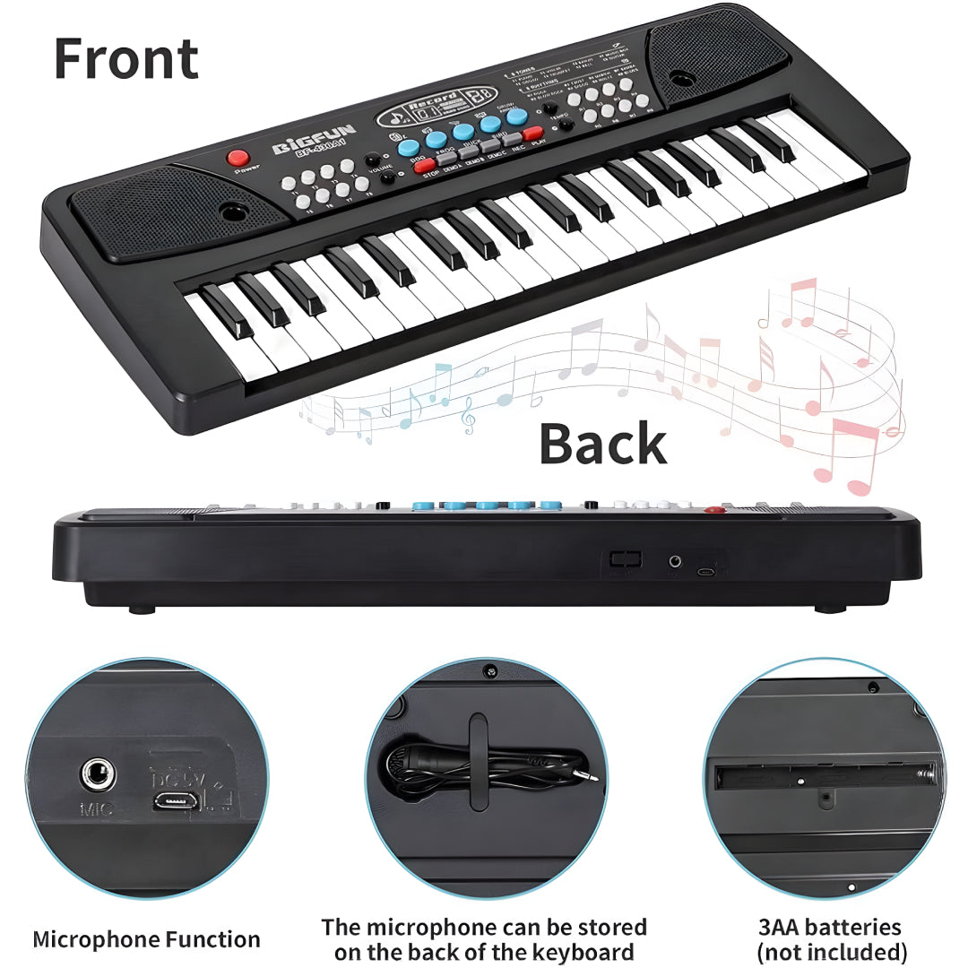 Piano Keyboard Recording Microphone with wire, Electronics Piano Keyboard Multi-Function Portable Piano Keyboard Musical Toy