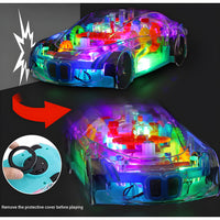 Transparent Concept Racing 3D Car with 360 Degree Rotation, Lights and Musical Sounds Effect, Bump N' Go Action Car Toy for Kids, Girls & Boys
