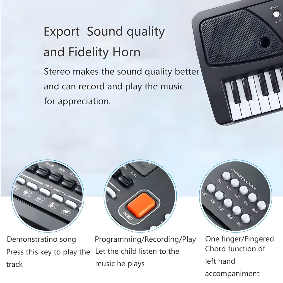 Piano Keyboard Recording Microphone with wire, Electronics Piano Keyboard Multi-Function Portable Piano Keyboard Musical Toy