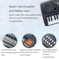 Piano Keyboard Recording Microphone with wire, Electronics Piano Keyboard Multi-Function Portable Piano Keyboard Musical Toy
