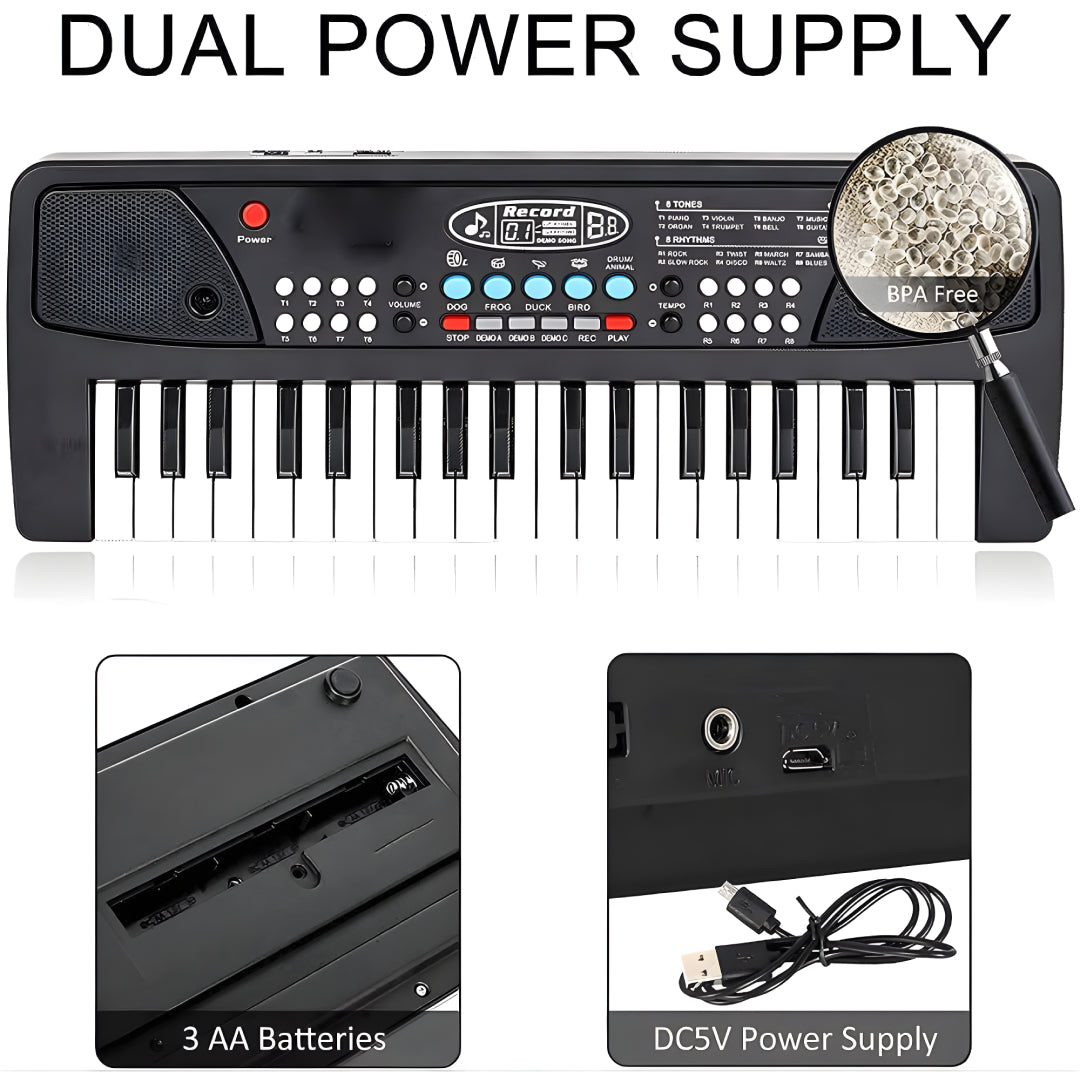 Piano Keyboard Recording Microphone with wire, Electronics Piano Keyboard Multi-Function Portable Piano Keyboard Musical Toy