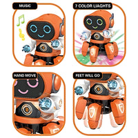 Bot Robot Octopus Style with Colorful Lights and Music | Move All Direction, Dancing Robot Toy for Kids, Toddler, Boys, Girls 3+ Year and Up
