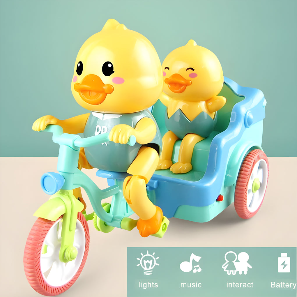 Funny Duck Auto Rickshaw Tricycle Toy with Light & Music Toy for Kids