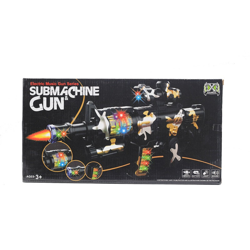 Big Machine Gun Toy with Scope, Flashing Lights and Sounds for Kids