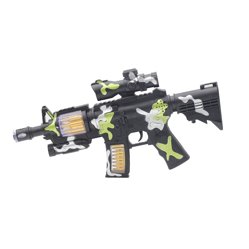 Big Machine Gun Toy with Scope, Flashing Lights and Sounds for Kids