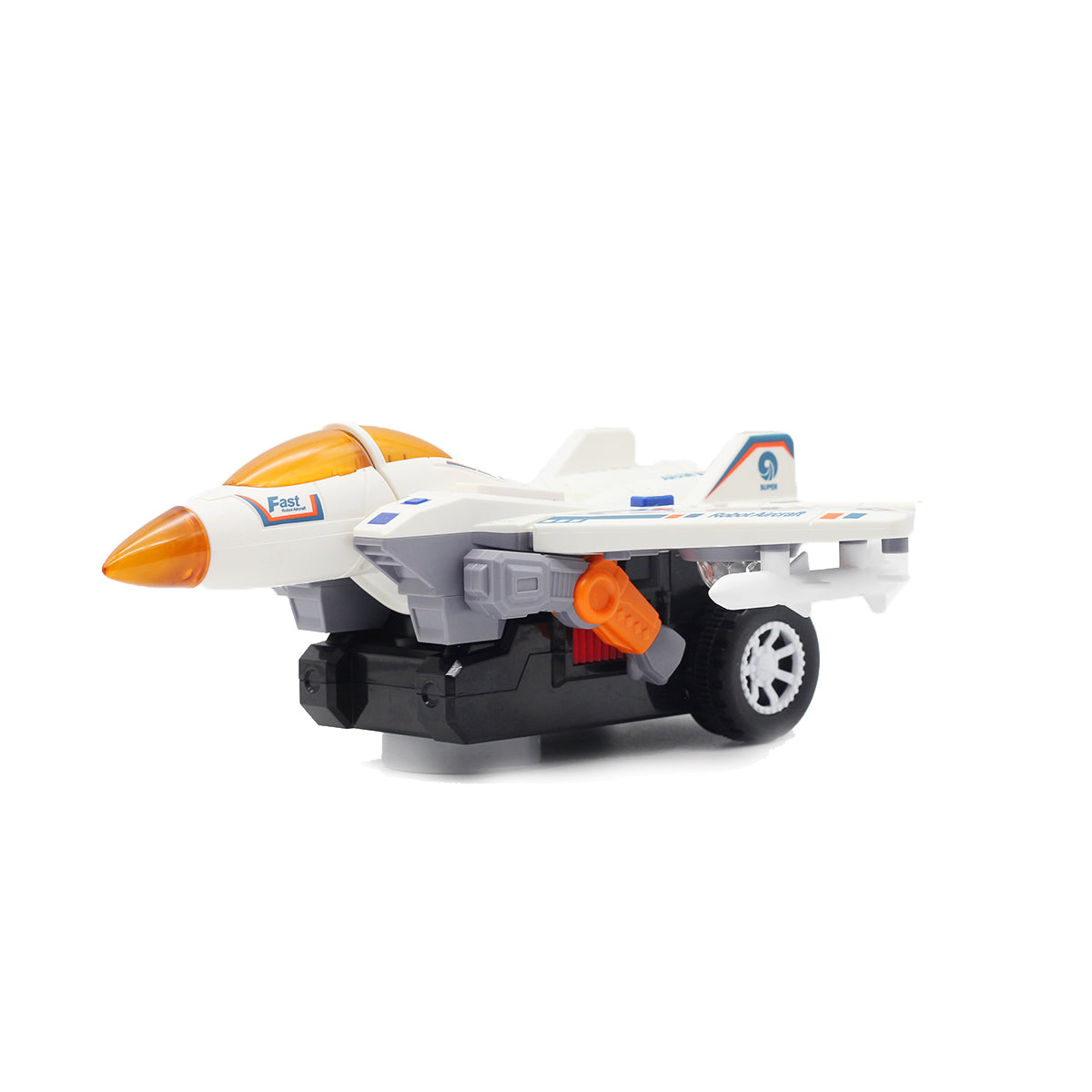 Robot 2 in 1 Transforming Aircraft Toy with 3D Light & Sound, Robot Toy for Kids, Robot Aircraft Deformation Toy